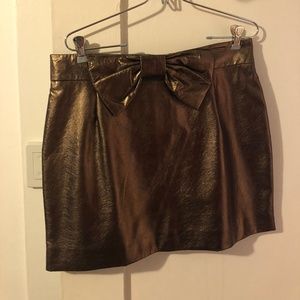 Metallic Bronze Mini Skirt